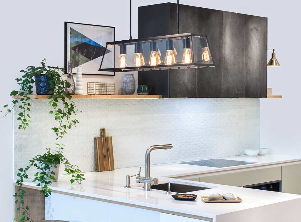 boost kitchen lighting with wall lights in a room with low ceilings