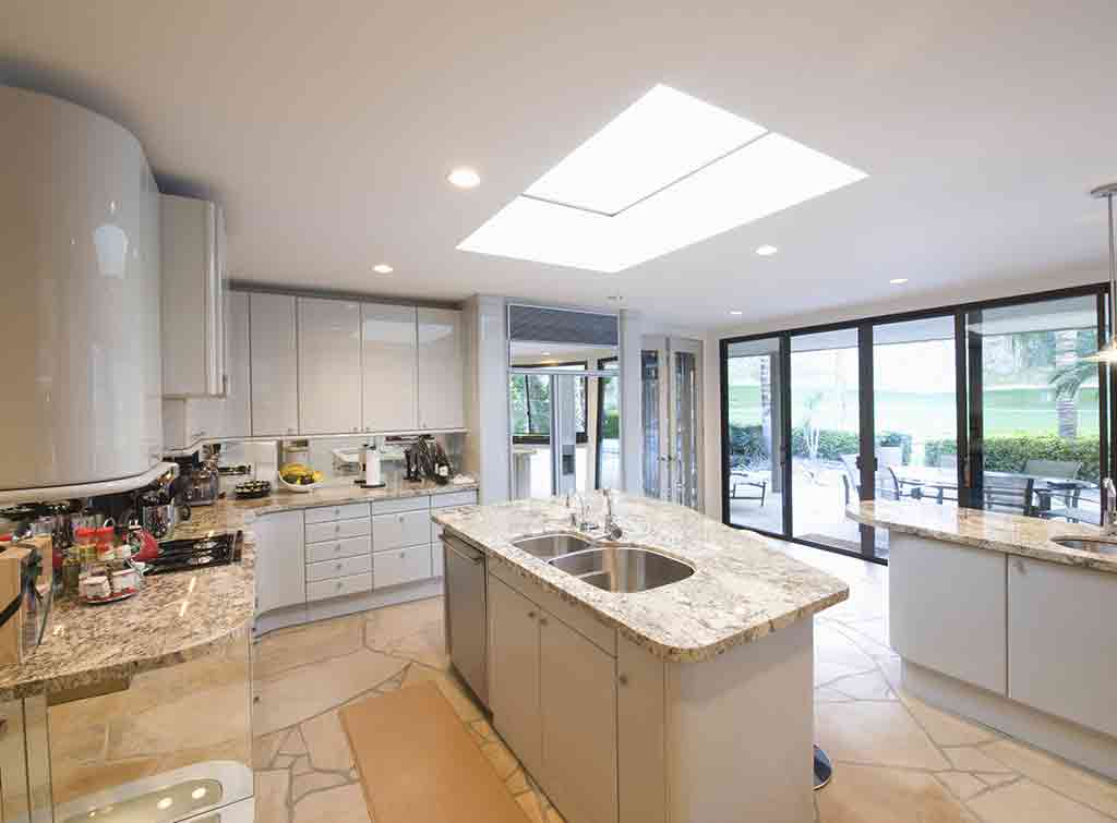 install a roof lantern into a low kitchen ceiling 